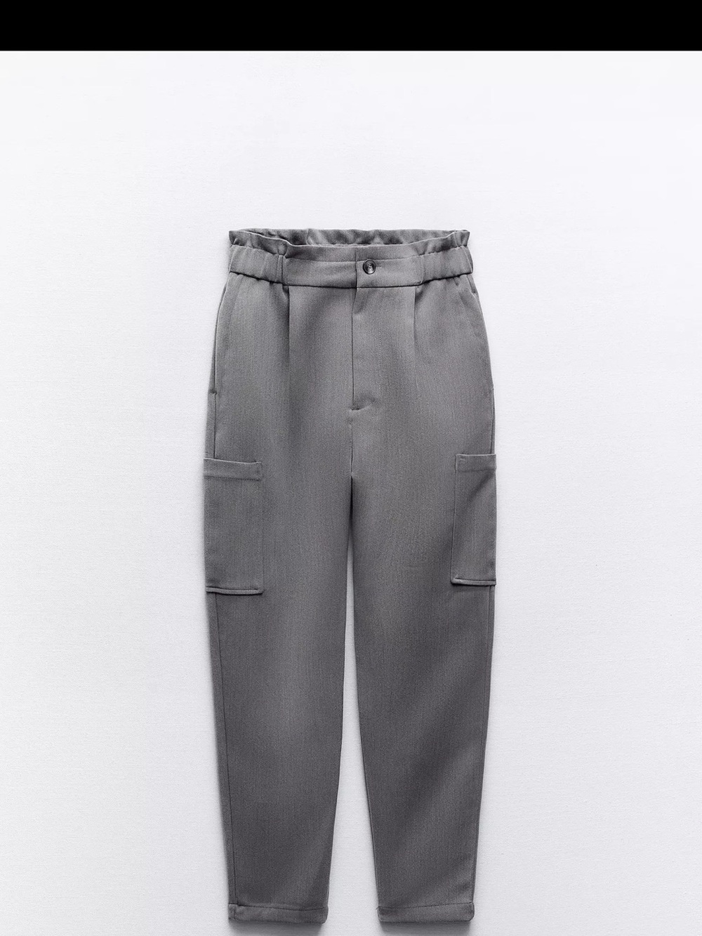 ZAra Light Gray Knit Waistband cargo fall fav trousers pants